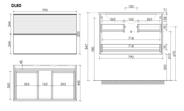 Тумба под раковину Sancos  Delta DL80W дуб светлый